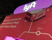 The ride share services Lyft and Uber both had booths on the HIMSS 2019 expo floor with its business services for hospitals. Both ride share services offer a way for invalid, elderly, or patients without access to a car to still make appointments or procedures. The companies said the ride share can be used to help speed discharges to cut length of stay. The service also can help avoid readmissions. The ride share apps are integrated into the hospital computer system to pre-arrange rides.